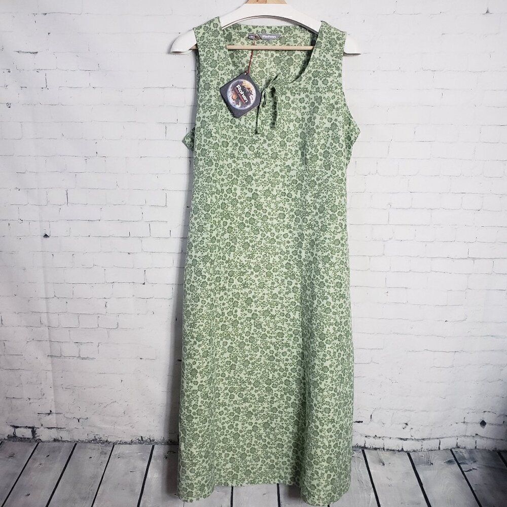 Rohan Spring Meadow Midi Dress Size US 14 / UK 18 Green Micro Ditzy Floral NEW